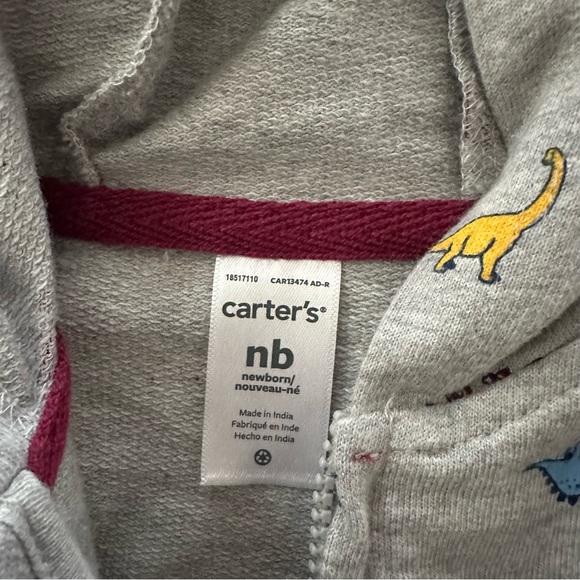 Carter’s Newborn Baby Boy Dinosaur Cardigan Bodysuit Pants Set Outfit - Picture 2 of 6